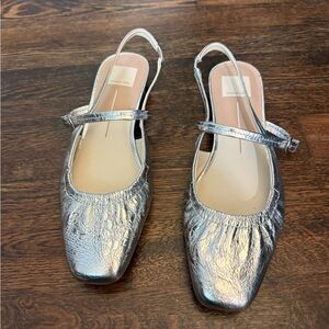 Dolce Vita Metallic Silver Slingback Flats